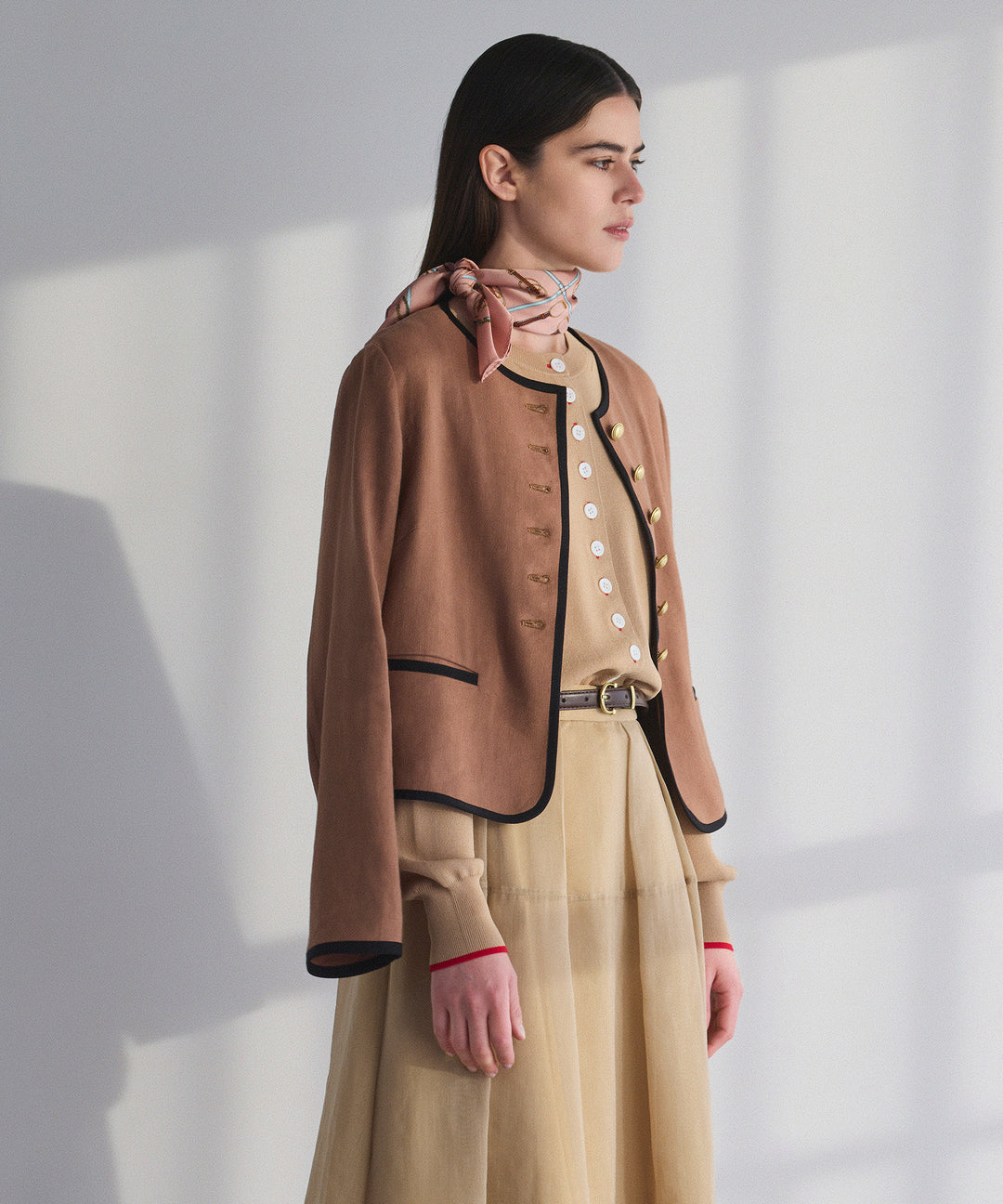 配色ニットカーディガン