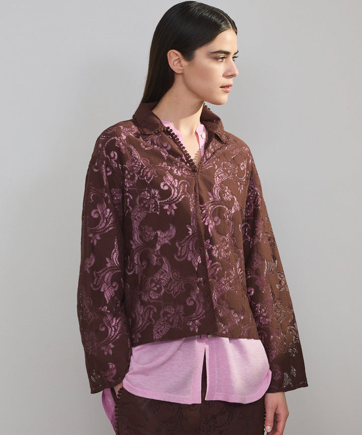 シャツテールニット