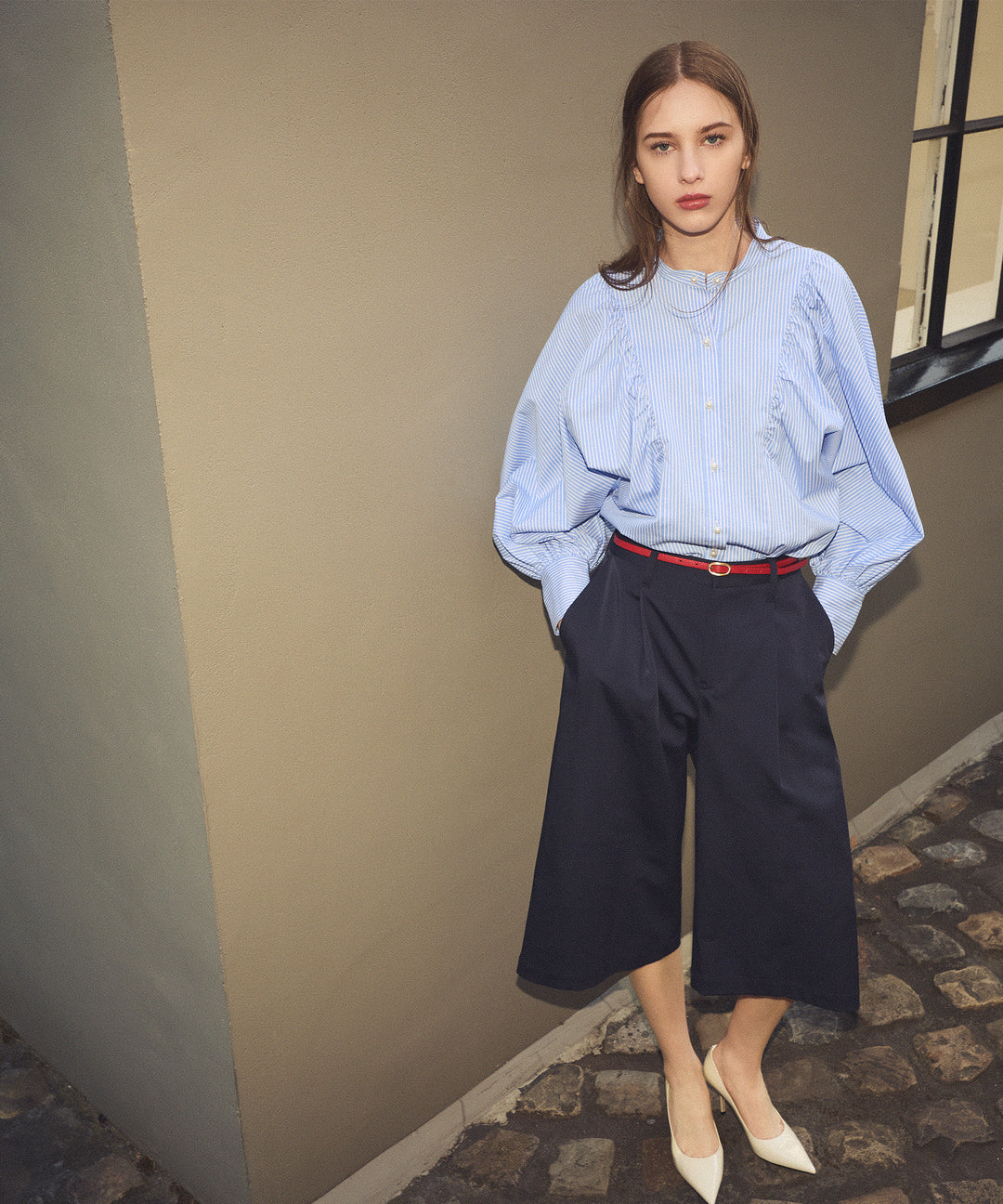 フロントタックガウチョパンツ