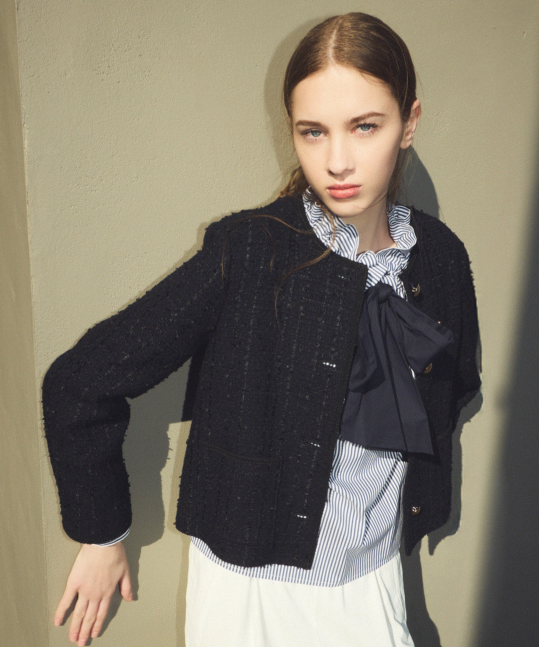 2WAYフリルリボンブラウス