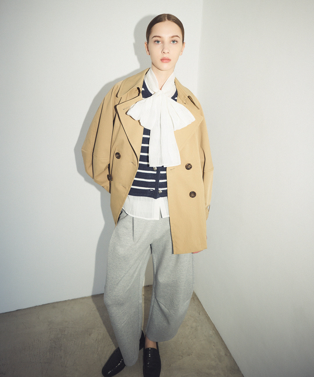 柄編みボーダーニット