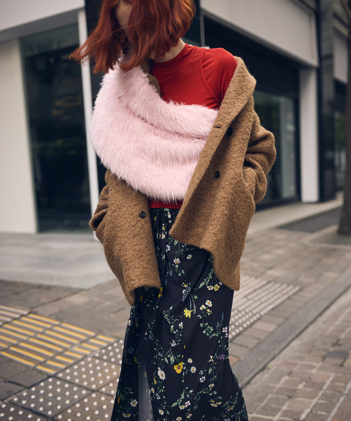 ロングシャギーVネックカーディガン