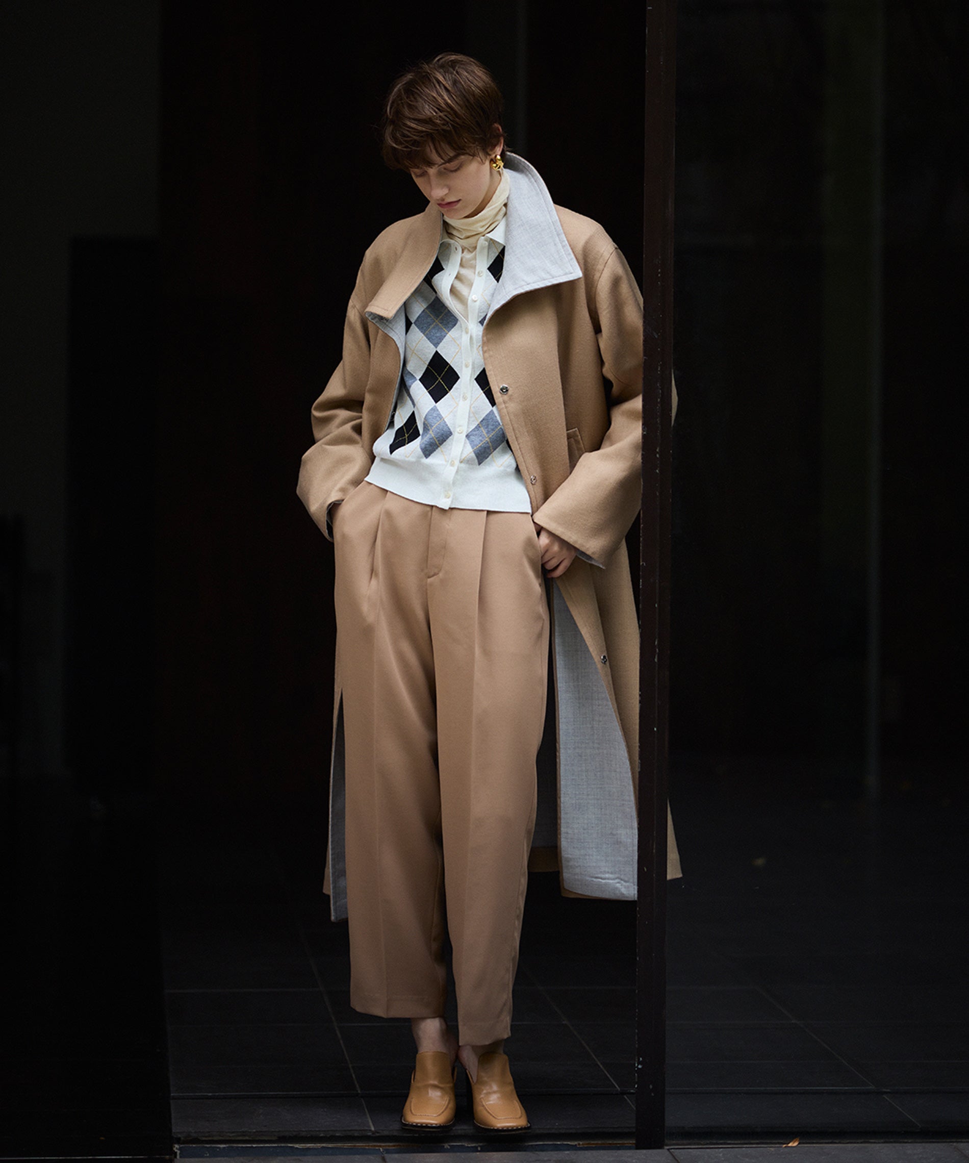 ウールダブルフェイスロングコート – FACE SANS FARD