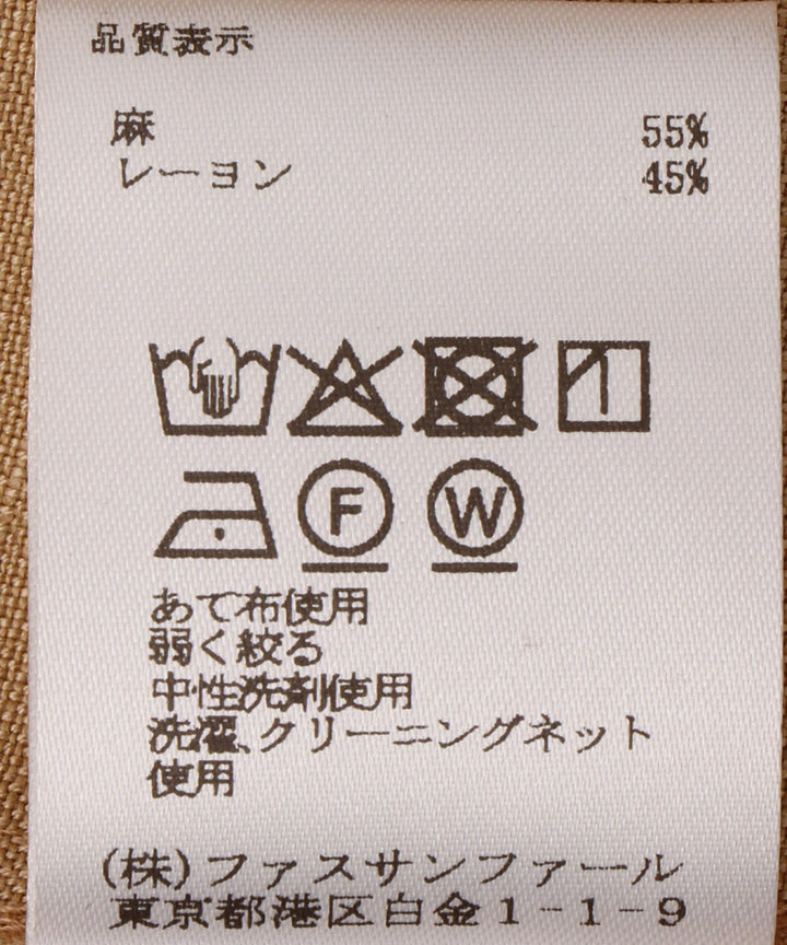 リネンVネックワンピース
