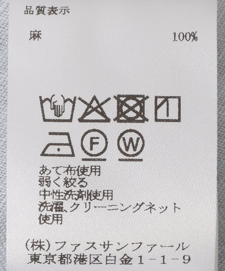 リネンハーフスリーブブラウス