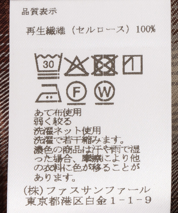 テンセルオンブレチェックブラウス