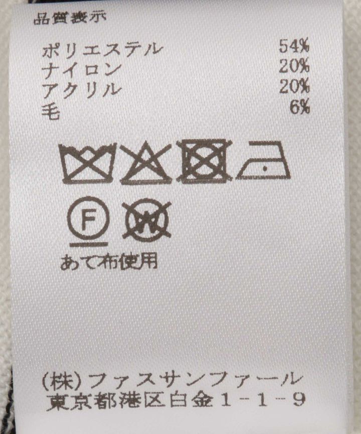 幾何学ラインクルーネックニット