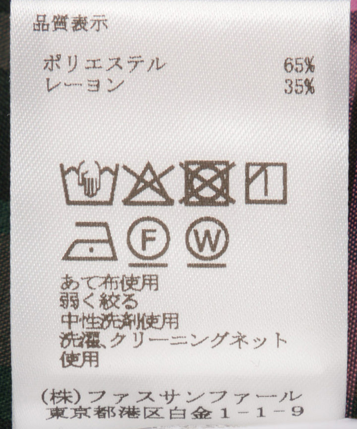 ビッグチェックボウタイブラウス