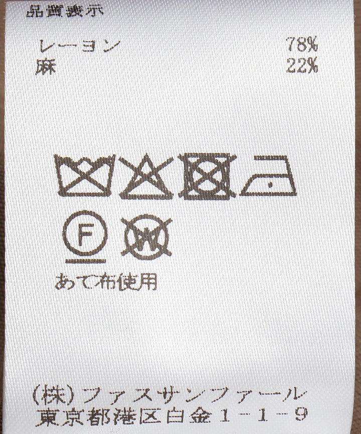 レーヨンリネンノースリーブワンピース