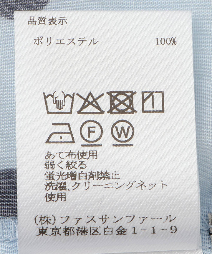 ドットプリントリボンタイブラウス